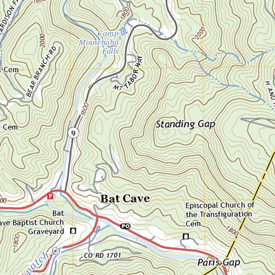 United States Geological Survey Bat Cave, NC (2022, 24000-Scale) digital map