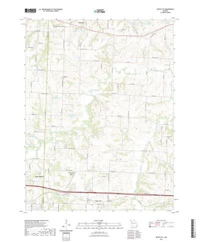 United States Geological Survey Bates City, MO (2021, 24000-Scale) digital map