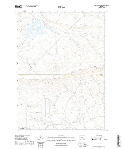 United States Geological Survey Bates Creek Reservoir, WY (2021, 24000-Scale) digital map