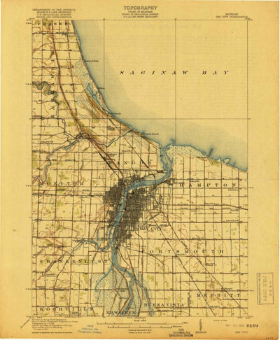 United States Geological Survey Bay City, MI (1916, 62500-Scale) digital map