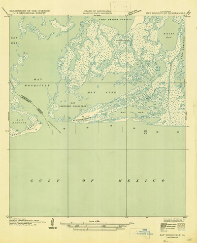 United States Geological Survey Bay Ronquille, LA (1947, 31680-Scale) digital map