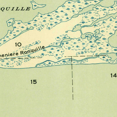 United States Geological Survey Bay Ronquille, LA (1947, 31680-Scale) digital map