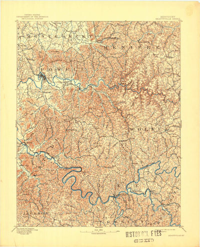 United States Geological Survey Beattyville, KY (1892, 125000-Scale) digital map
