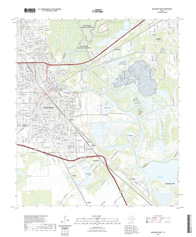 United States Geological Survey Beaumont East, TX (2022, 24000-Scale) digital map
