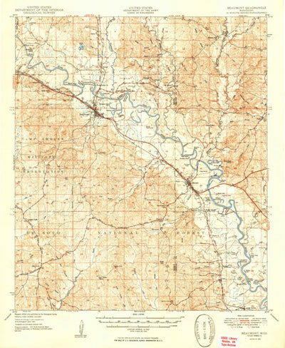 United States Geological Survey Beaumont, MS (1949, 62500-Scale) digital map