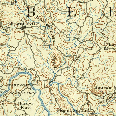 United States Geological Survey Bedford, VA (1891, 125000-Scale) digital map