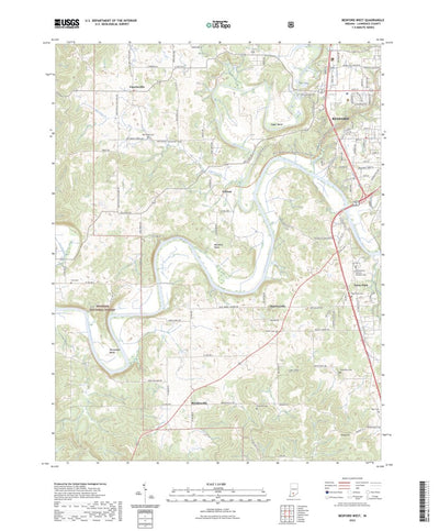 United States Geological Survey Bedford West, IN (2022, 24000-Scale) digital map