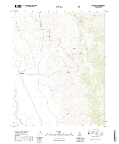 United States Geological Survey Bee Springs Canyon, CA (2021, 24000-Scale) digital map