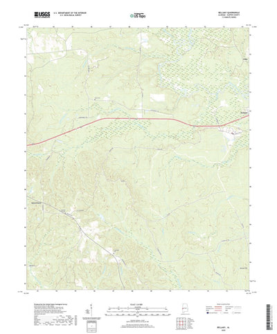 United States Geological Survey Bellamy, AL (2020, 24000-Scale) digital map
