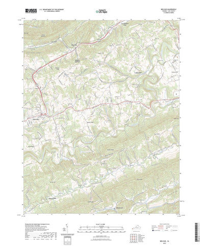 United States Geological Survey Ben Hur, VA (2022, 24000-Scale) digital map