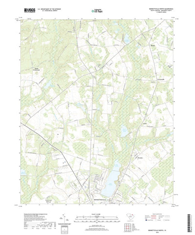 United States Geological Survey Bennettsville North, SC (2020, 24000-Scale) digital map