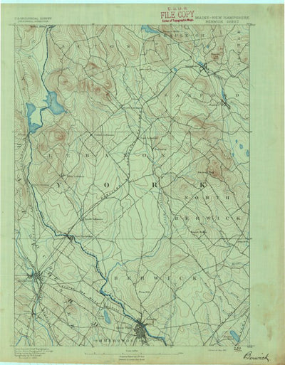 United States Geological Survey Berwick, ME-NH (1891, 62500-Scale) digital map