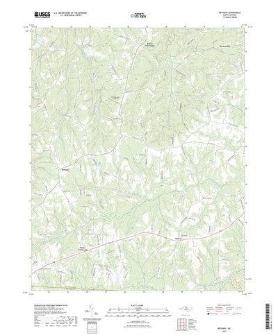 United States Geological Survey Bethany, NC (2022, 24000-Scale) digital map