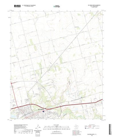 United States Geological Survey Big Spring North, TX (2022, 24000-Scale) digital map