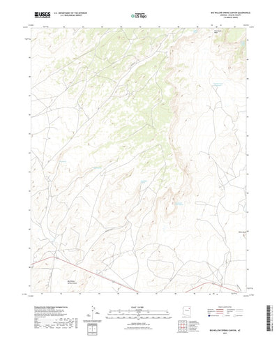 United States Geological Survey Big Willow Spring Canyon, AZ (2021, 24000-Scale) digital map
