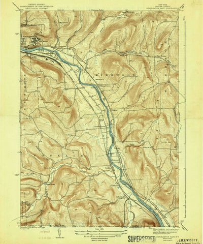 United States Geological Survey Binghamton East, NY (1942, 31680-Scale) digital map