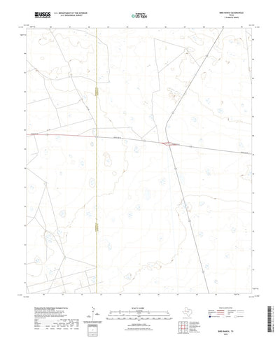 United States Geological Survey Bird Ranch, TX (2022, 24000-Scale) digital map