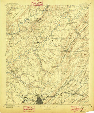 United States Geological Survey Birmingham, AL (1895, 125000-Scale) digital map