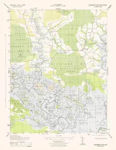 United States Geological Survey Blackwater River, MD (1943, 31680-Scale) digital map