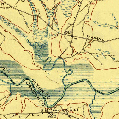 United States Geological Survey Blanden, GA (1918, 62500-Scale) digital map