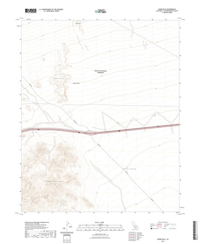 United States Geological Survey Blind Hills, CA (2021, 24000-Scale) digital map