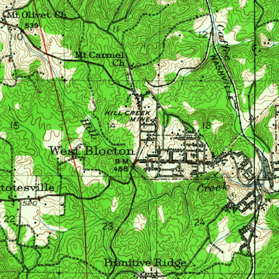 United States Geological Survey Blocton, AL (1934, 62500-Scale) digital map