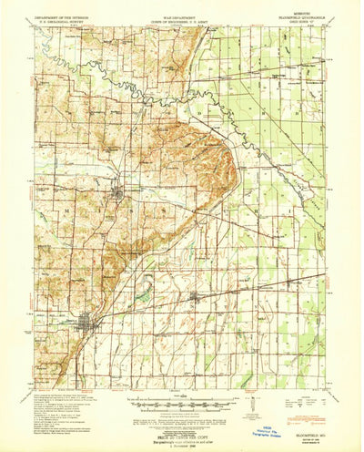 United States Geological Survey Bloomfield, MO (1939, 62500-Scale) digital map