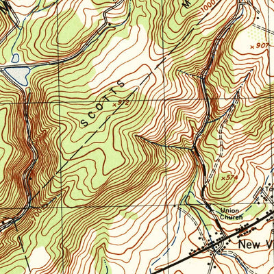 United States Geological Survey Bloomsbury, NJ (1943, 31680-Scale) digital map