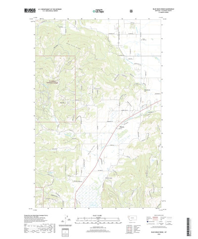 United States Geological Survey Blue Grass Ridge, MT (2020, 24000-Scale) digital map