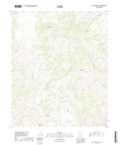 United States Geological Survey Blue House Mountain, AZ (2021, 24000-Scale) digital map
