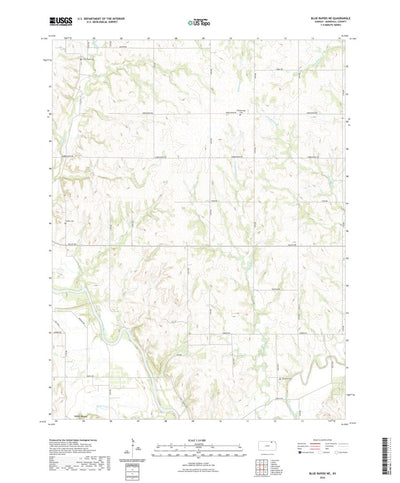 United States Geological Survey Blue Rapids NE, KS (2022, 24000-Scale) digital map