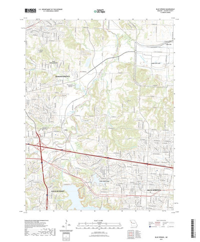 United States Geological Survey Blue Springs, MO (2021, 24000-Scale) digital map