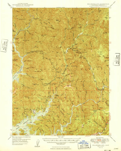 United States Geological Survey Bollibokka Mountain, CA (1949, 62500-Scale) digital map