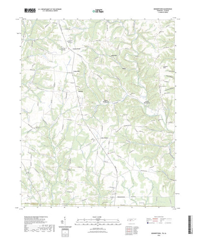 United States Geological Survey Bonnertown, TN (2022, 24000-Scale) digital map