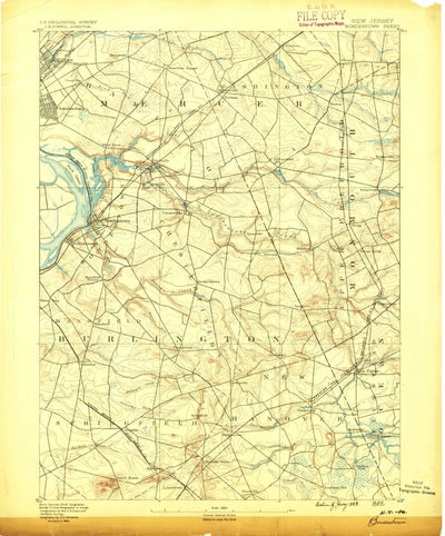 United States Geological Survey Bordentown, NJ-PA (1888, 62500-Scale) digital map