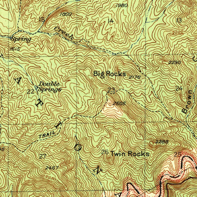 United States Geological Survey Branch Mountain, CA (1942, 62500-Scale) digital map
