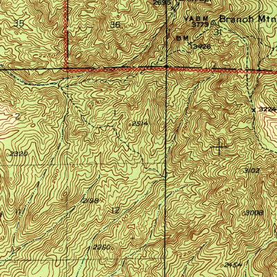 United States Geological Survey Branch Mountain, CA (1942, 62500-Scale) digital map
