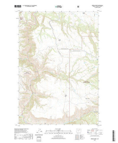 United States Geological Survey Bridge Creek, OR (2020, 24000-Scale) digital map
