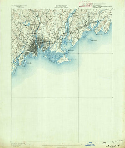 United States Geological Survey Bridgeport, CT-NY (1891, 62500-Scale) digital map