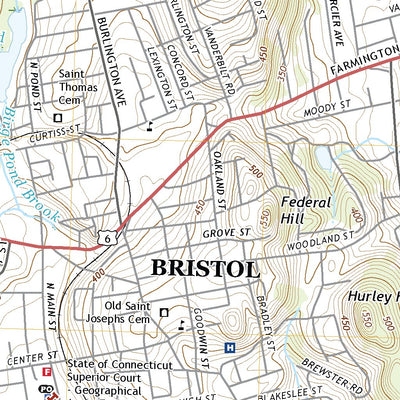 United States Geological Survey Bristol, CT (2021, 24000-Scale) digital map