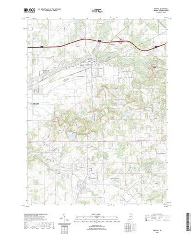 United States Geological Survey Bristol, IN (2022, 24000-Scale) digital map