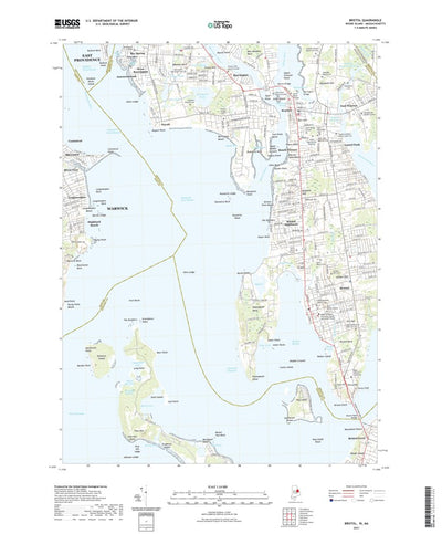 United States Geological Survey Bristol, RI (2021, 24000-Scale) digital map