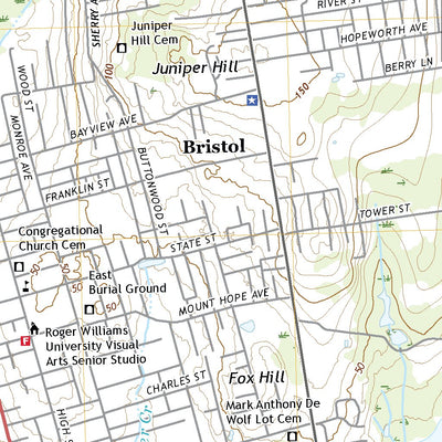 United States Geological Survey Bristol, RI (2021, 24000-Scale) digital map