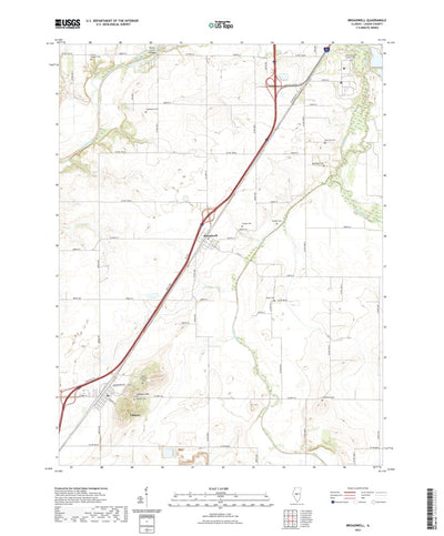 United States Geological Survey Broadwell, IL (2021, 24000-Scale) digital map