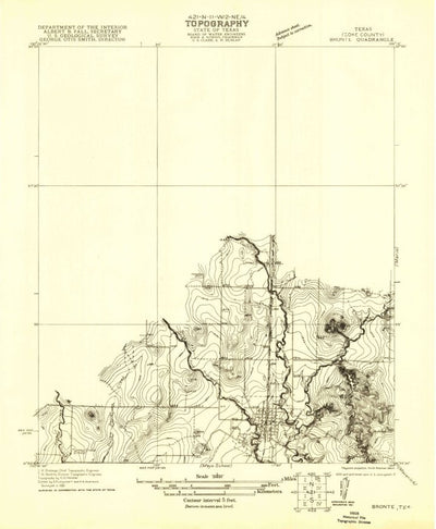 United States Geological Survey Bronte, TX (1921, 31680-Scale) digital map