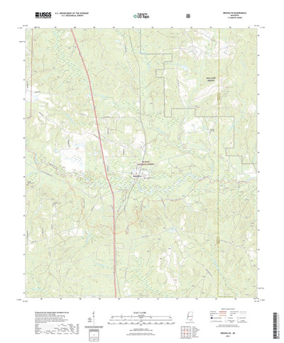 United States Geological Survey Brooklyn, MS (2021, 24000-Scale) digital map