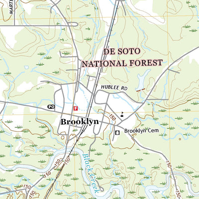 United States Geological Survey Brooklyn, MS (2021, 24000-Scale) digital map