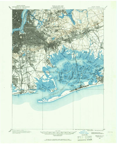 United States Geological Survey Brooklyn, NY-NJ (1897, 62500-Scale) digital map