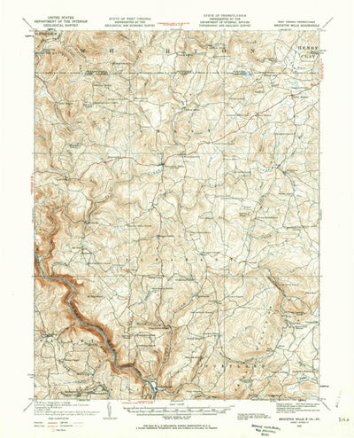 United States Geological Survey Bruceton Mills, WV-PA (1931, 62500-Scale) digital map