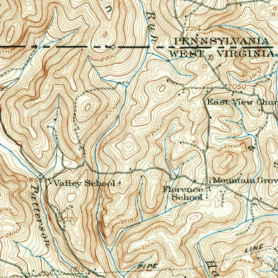 United States Geological Survey Bruceton Mills, WV-PA (1931, 62500-Scale) digital map